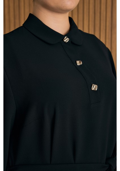 Yakası Düğmeli Elbise indirimleri