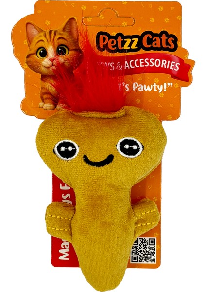 Petzzcats Axe Matatabi ve Çıngırak Sesli Peluş Kedi Oyuncağı Sarı 13X7 cm