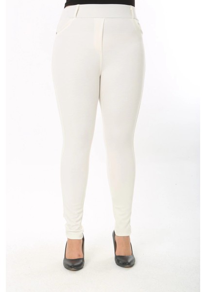 Kadın Cep Detaylı Büyük Beden Tayt Pantolon