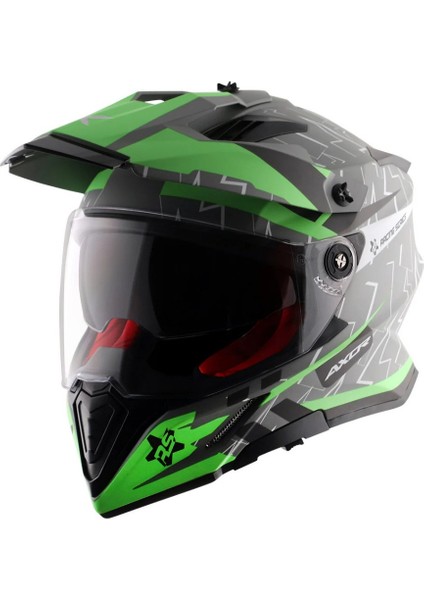 X-Cross Dual Vizör Kask Yeşil-Gri fiyatları