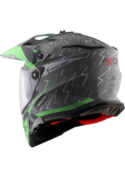 X-Cross Dual Vizör Kask Yeşil-Gri modelleri