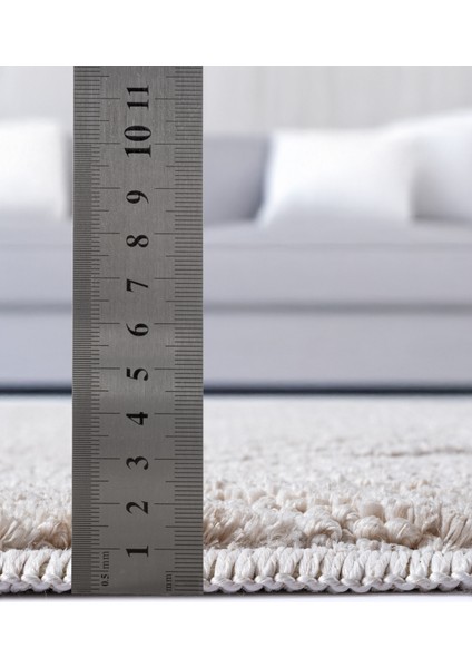 Yalın Modern Dokuma Halı Kaymaz Tabanlı Yıkanabilir Salon ve Oturma Odası Halısı 5577 Krem modelleri