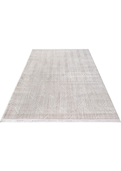 Yalın Modern Dokuma Halı Kaymaz Tabanlı Yıkanabilir Salon ve Oturma Odası Halısı 5577 Krem