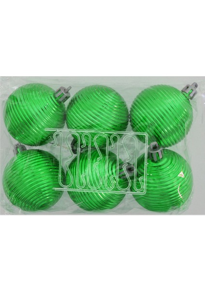 Ağaç Süsleme Topları 6'lı - 5 cm -Yeşil Hasır- fiyatları