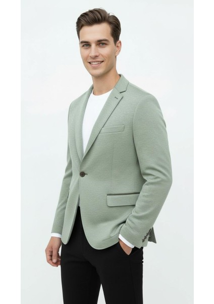 Haki Erkek Italyan Kesim Blazer Ceket – Kol Yamali, Slim Fit, Şık ve Modern Tasarım modelleri