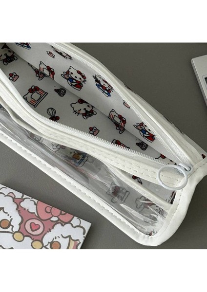 Hello Kitty Figürlü Tek Bölmeli Şeffaf Önyüzlü Kalem Çantası AD58790 fırsatları