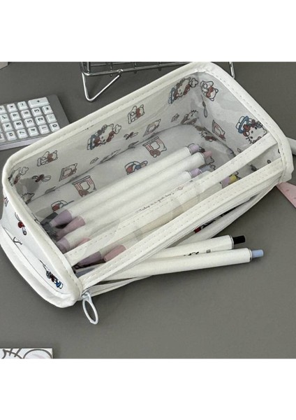Hello Kitty Figürlü Tek Bölmeli Şeffaf Önyüzlü Kalem Çantası AD58790 indirimleri