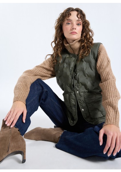 Haki Kadın Şişme Yelek J5WL-YLK7015