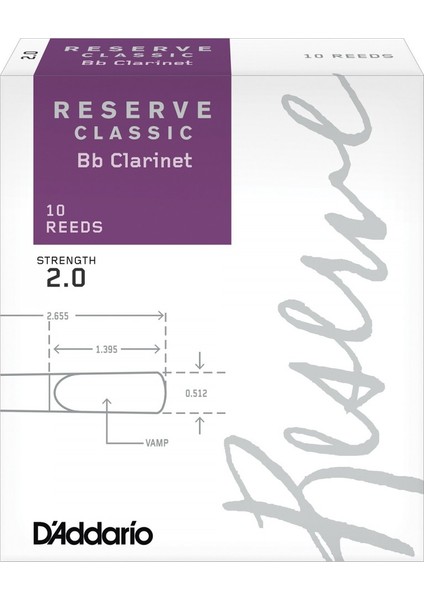 D'addario Woodwinds Reserve Classic DCT1020 Sib Klarnet Kamışı No:2