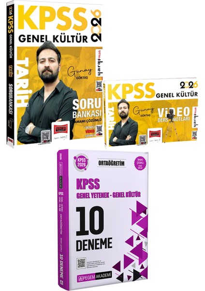 2026 Kpss Tarih Soru Bankası Video Ders Notları - 2026 Kpss Ortaöğretim Çözümlü 10 Deneme