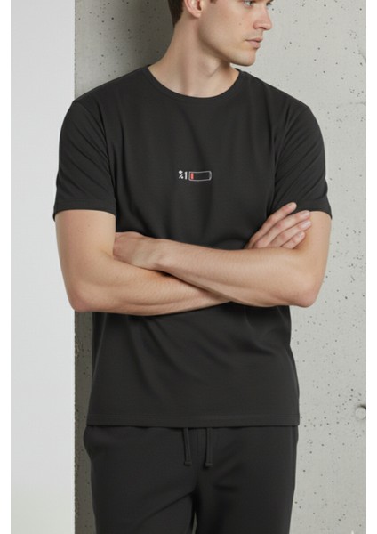 %100 Pamuk Penye Süprem Erkek 2'li Pijama Takımı Koyu Antrasit Kısa Kol Cep Ipli Relax Fit Düşük Pil Gücü modelleri