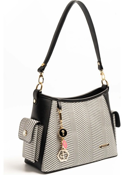 Siyah Beyaz - Siyah SP1183 Kadın Omuz Çantası fiyatları