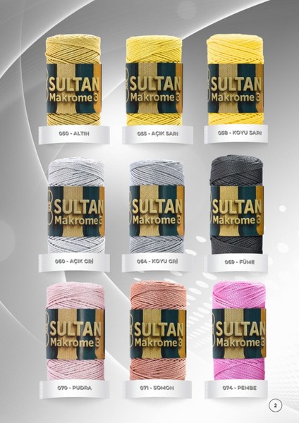 Sultan Makrome 3 – 100 gr | 42 Renk Seçeneği | Parlak ve Dayanıklı El Işi & Hobi Ipi Siyah modelleri