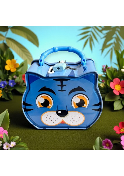 Tiger Kumbara, Sevimli Kaplan Tasarımlı, Metal Kilitli, Sarı Pembe Mavi Renk Seçenekli, fiyatları