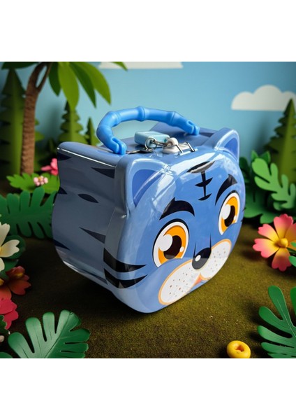 Tiger Kumbara, Sevimli Kaplan Tasarımlı, Metal Kilitli, Sarı Pembe Mavi Renk Seçenekli, modelleri