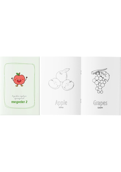 Boyarken Ingilizce Öğreniyorum – Meyveler Etkinlik Boyama Kitabı 2