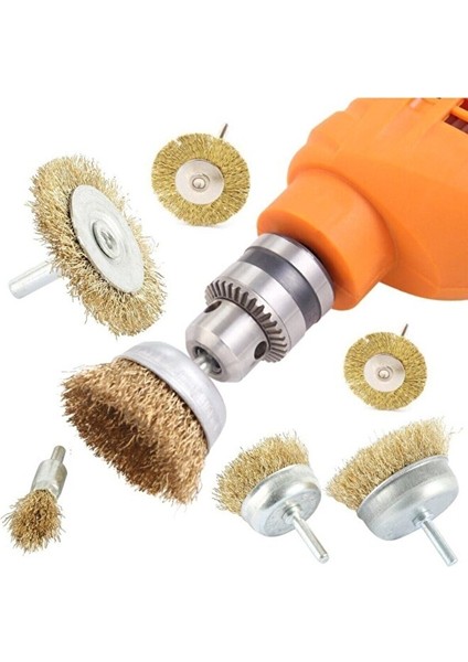 6 Parça Pimli Matkap Tel Fırça Seti (38MM+50MM+75MM+100MM) Dairesel +25MM KALEM+75MM Çanak fiyatları