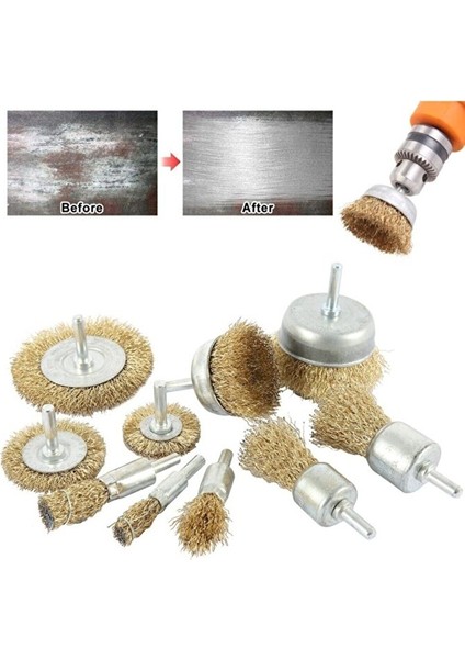 6 Parça Pimli Matkap Tel Fırça Seti (38MM+50MM+75MM+100MM) Dairesel +25MM KALEM+75MM Çanak fırsatları