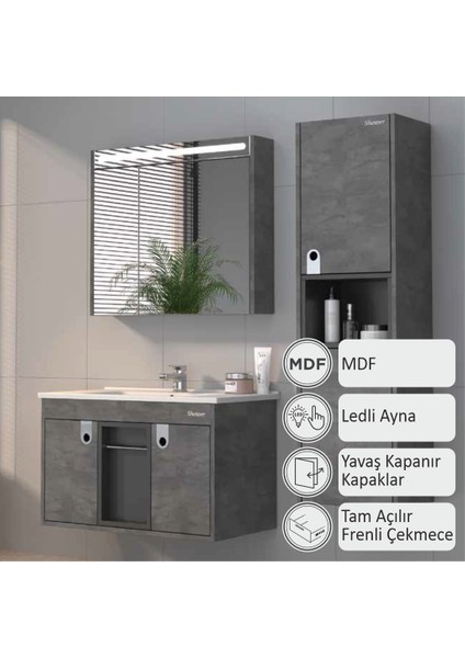 Zarıa Banyo Dolabı 80 cm (Boy Dolabı Dahil Değildir.) fiyatları