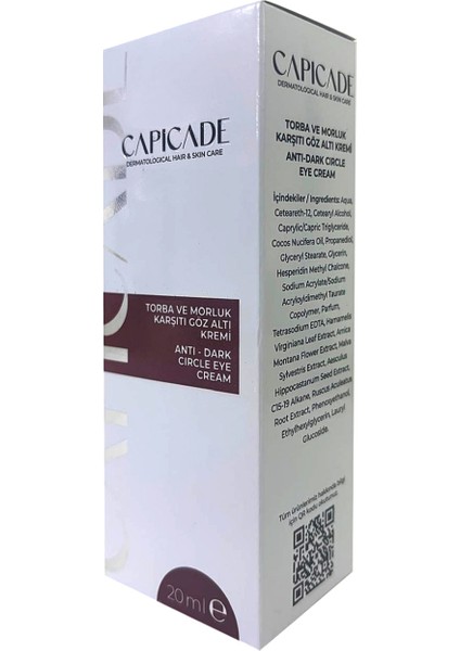 Asfstore Capicade Torba ve Morluk Karşıtı Göz Altı Kremi 20 ml