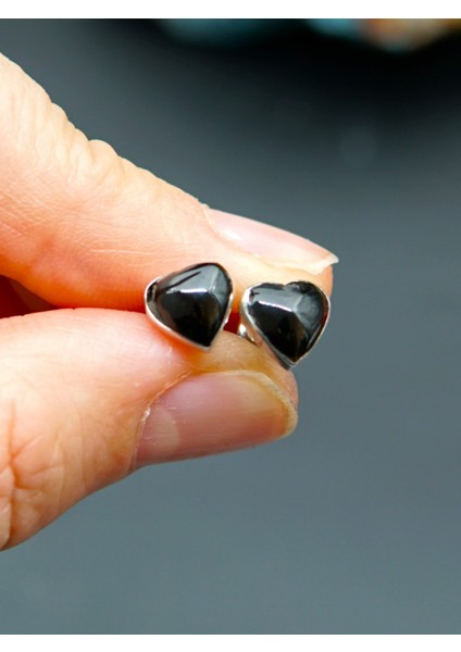 925 Ayar Gümüş Oltu Taşı Kadın Küpe SKÜ00034