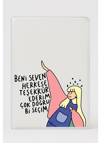 Şeffaf Pasaport Kılıfı Kalın Mikron Kart Bölmeli Desenli Pasaport Kabı - Doğru Seçim