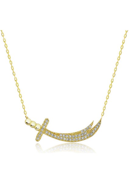 Gümüş Gold Zülfikar Kılıcı Kadın Kolye