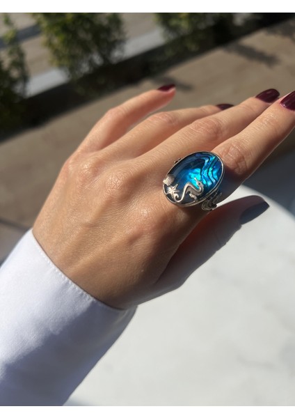 El Işi Tasarım Okyanus Sedefi Yüzük