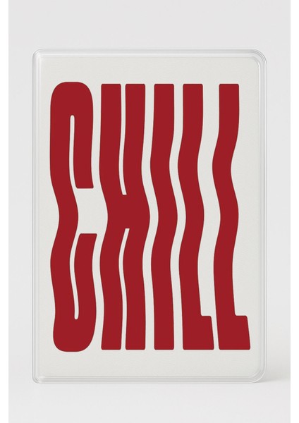 Şeffaf Pasaport Kılıfı Kalın Mikron Kart Bölmeli Desenli Pasaport Kabı - Chill