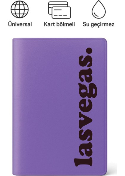 Pasaport Kılıfı Pasaportluk Desenli Pasaport Kabı Su Geçirmez Lasvegas
