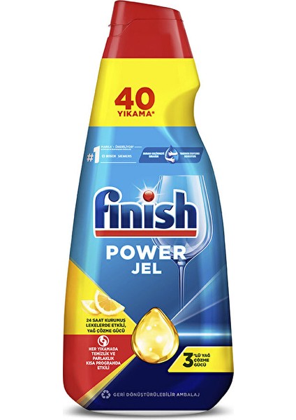 2 Adet Finish Hepsi Bir Arada Jel Limon 1000 ml
