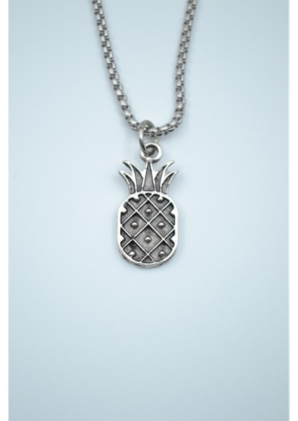 Ananas Gümüş Kaplama Örme Zincir Kolye