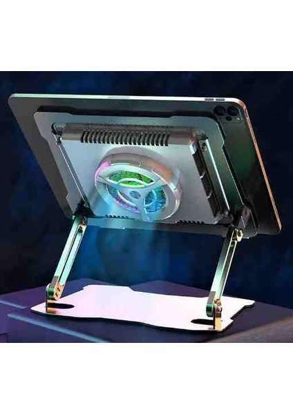 Tablet Soğutucu Stand – Rgb Soğutmalı Ayarlanabilir Metal Stand, Yüksek Hızlı Fanlı, iPad Tablet Laptop Soğutucu fiyatları