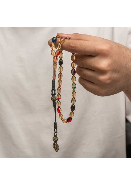 Gümüş Kazaz Püsküllü Sıkma Kehribar Tesbih fırsatları