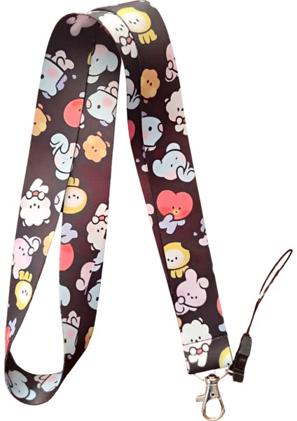 Sevimli Ayıcıklar 7 Desenli Boyun Askı Ipi ve Telefon Askısı + Kartlık