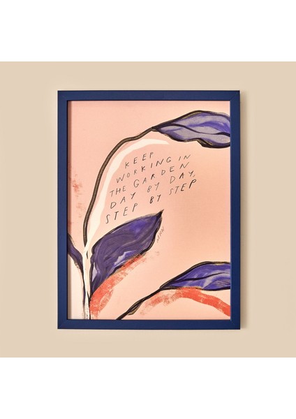 Deco Keep Workingin Duvar Panosu - Mavi / Pembe - 30X40 cm modelleri