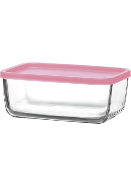 Lav Cube Pembe / Lila Kapaklı Saklama Kabı 18 cm 1170 cc 3 Adet