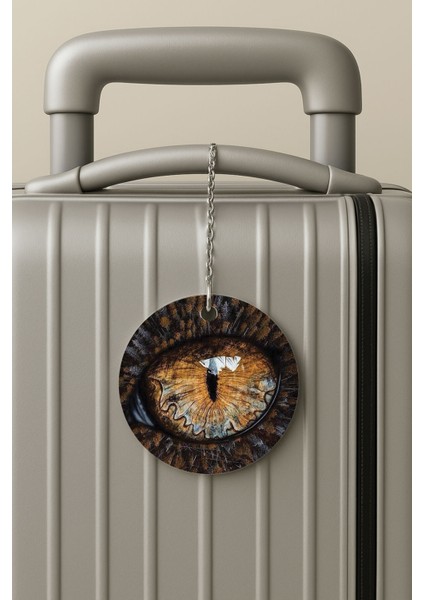 Pleksi Zincirli Bavul Etiketi Seyahat Tatil Için Tasarım Valiz Etiketi Eyes On Fire