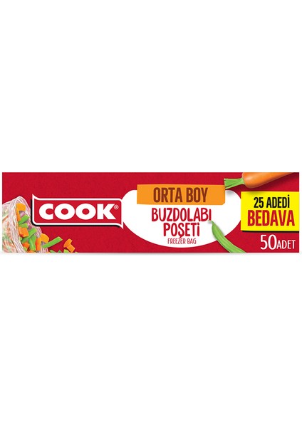 4 Adet Cook Buzdolabı Poşeti Ekonomik Orta Boy fiyatları