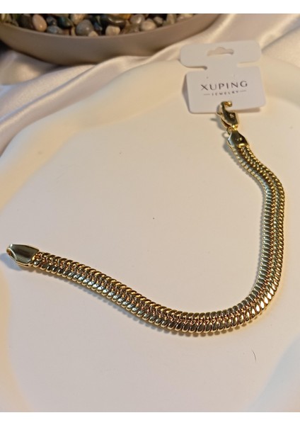 Balık Sırtı Bileklik 14 K Kaplama 22 cm