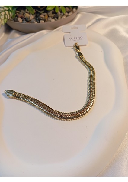 Balık Sırtı Bileklik 14 K Kaplama 22 cm fırsatları