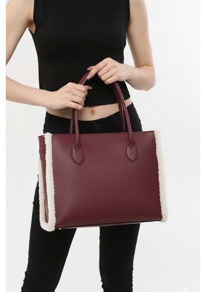 Bordo Polar Detaylı Geniş Omuz Çantası indirimleri