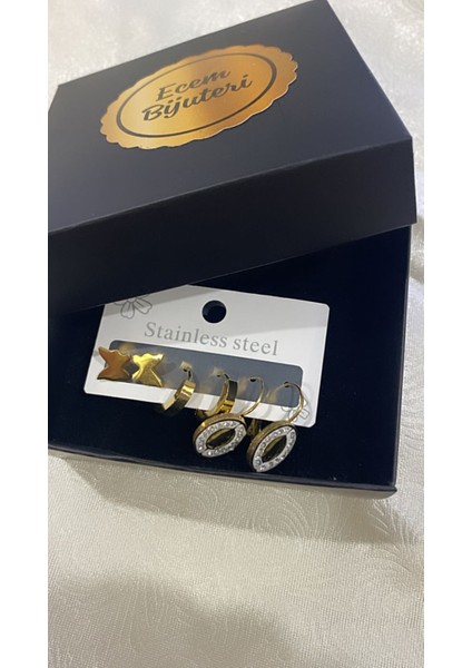 Çelik Altın Kaplama Sallantılı Küpe