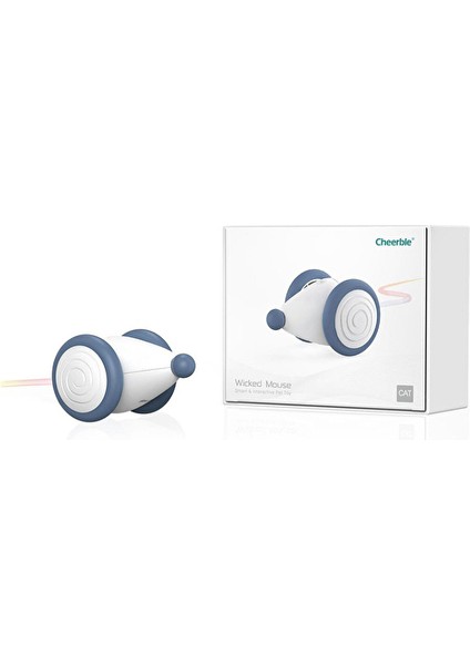 4 Adet Cheerble Şarjlı Akıllı Ineraktif Kedi Fare Oyuncağı, Mavi 6 x 5 x 3.6 cm