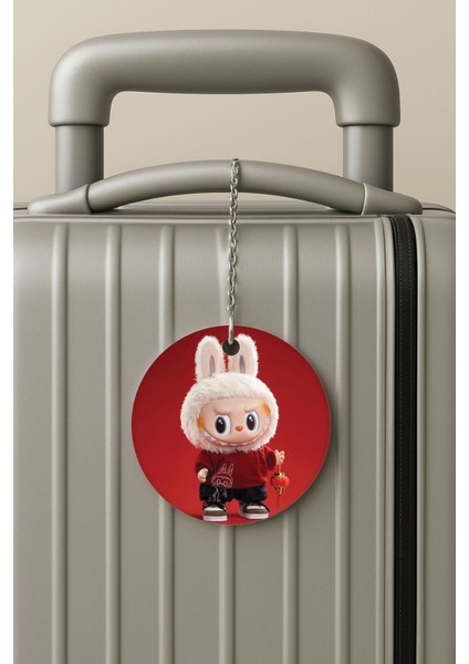 Pleksi Zincirli Bavul Etiketi Seyahat Tatil Için Tasarım Valiz Etiketi Labubucoolboy