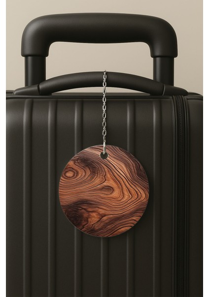 Ağaç Kovuğu Desenli Uv Baskılı Pleksi Bavul Etiketi Seyahat Tatil Valiz Etiketi