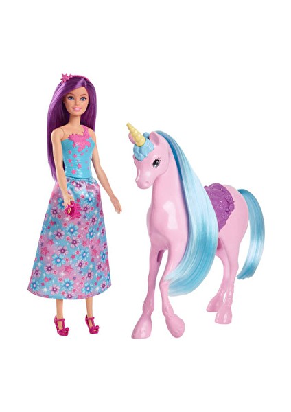 2 Adet Barbie ve Tek Boynuzlu Atı HYT62