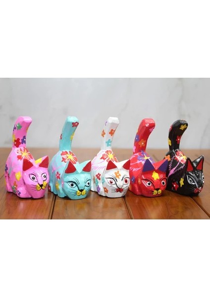 Ahşap 5'li Kedi Seti Model 4