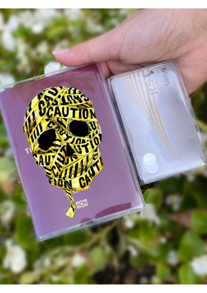 Skull Desenli Universal Şeffaf Pasaport Kılıfı Model Tüm Ülke Pasaportlarına Uygun