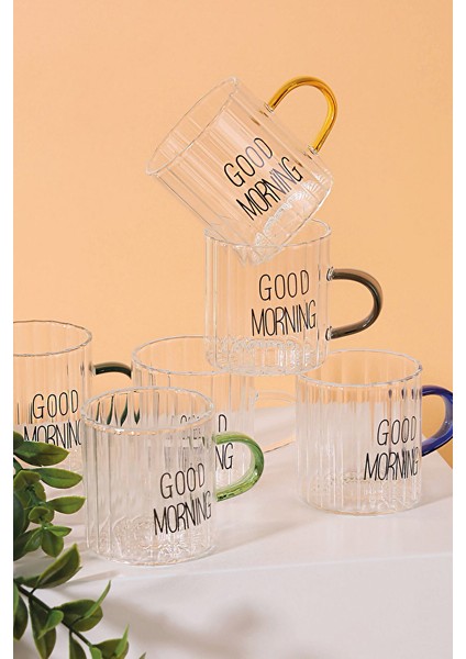 4 Adet Arow Winsome Kulplu Cam Bardak 6'lı 100 ml